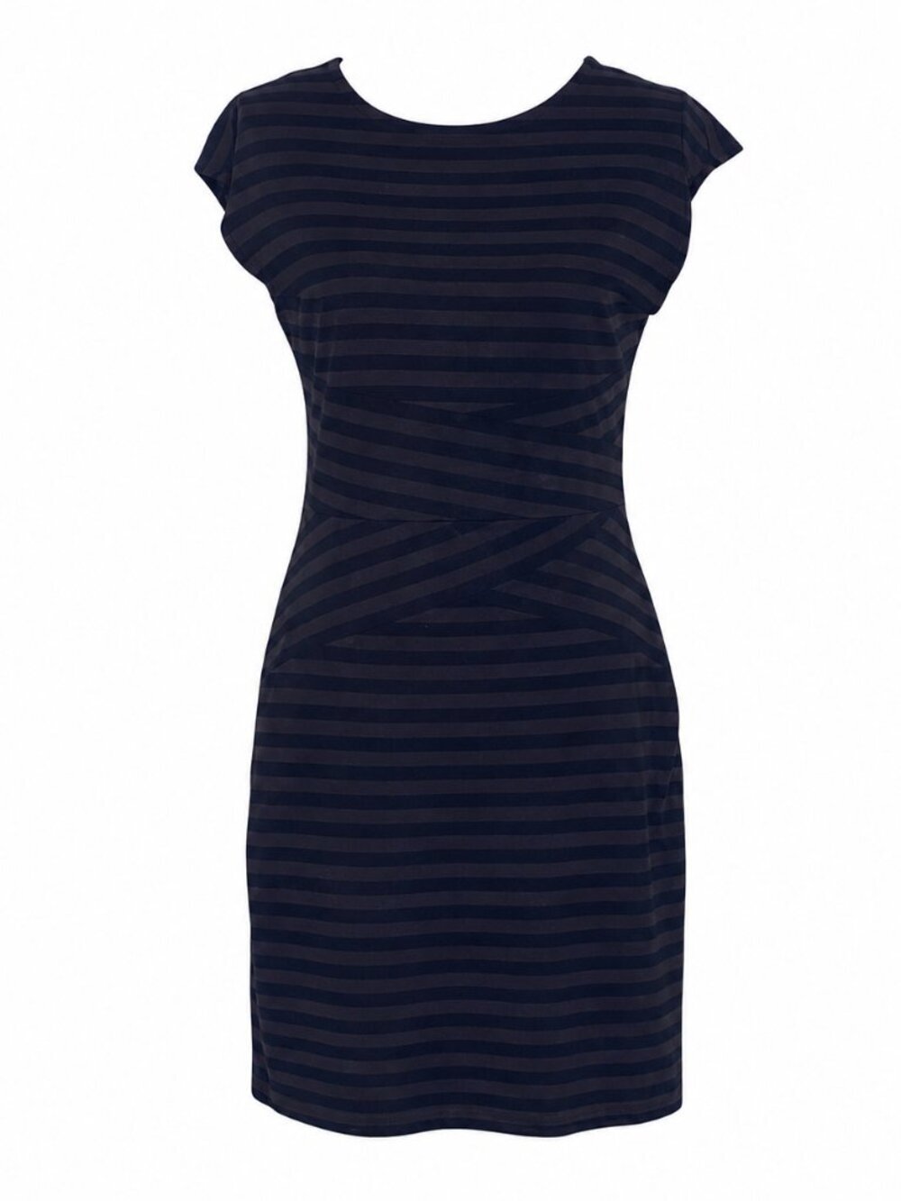 JOSEPH RIBKOFF Classic Minimalist Striped Jersey Knit Dress Size M